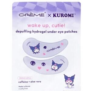 K-Care: the CREME SHOP x Kuromi*Printed Hydrogel Eye Patches*Depuffing Caffeine